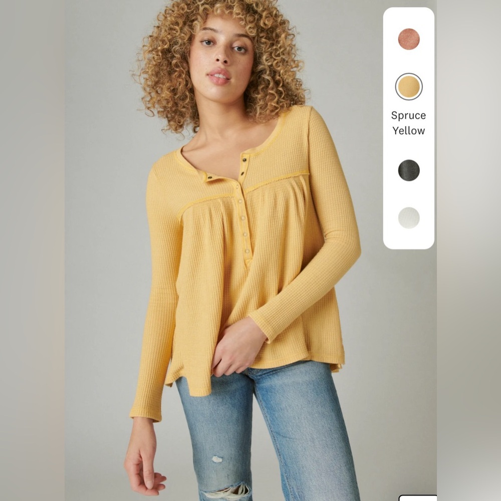 Lucky Brand Babydoll Henley SZ:XXL